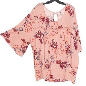 EVRI Womens Top Boho Cottagecore Coastal Grandma Soft Girl Romantic Floral 4X